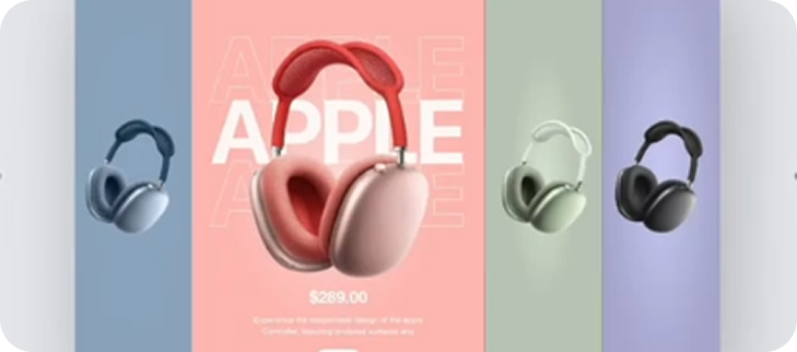 Apple headphones product showcase — UI design