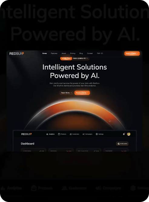 AI-powered website — Intelligent Solutions dark UI